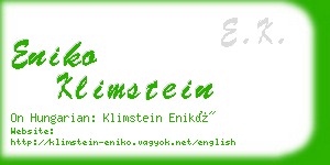 eniko klimstein business card